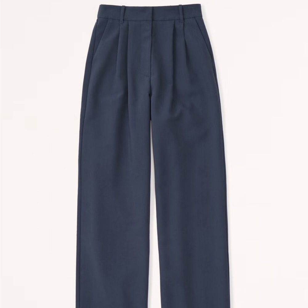 Navy blue Abercrombie and Fitch Sloan Dress Pants Wide Leg 4S 27 High Waist AF